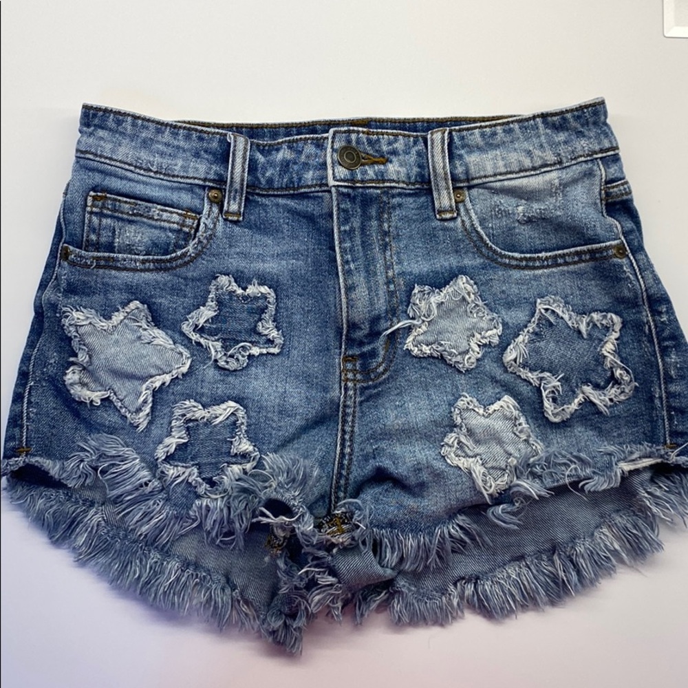 Jean shorts with star details